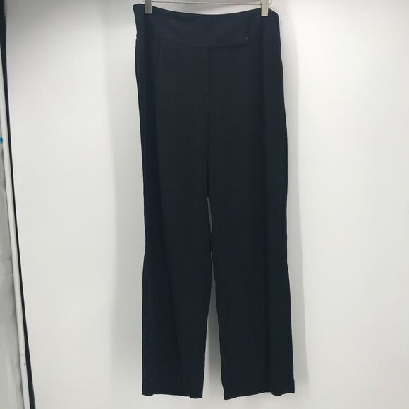 Alfani Pants Womens 12 Black Flat Front Trouser Pockets High Rise Career AS IS - Picture 1 of 11